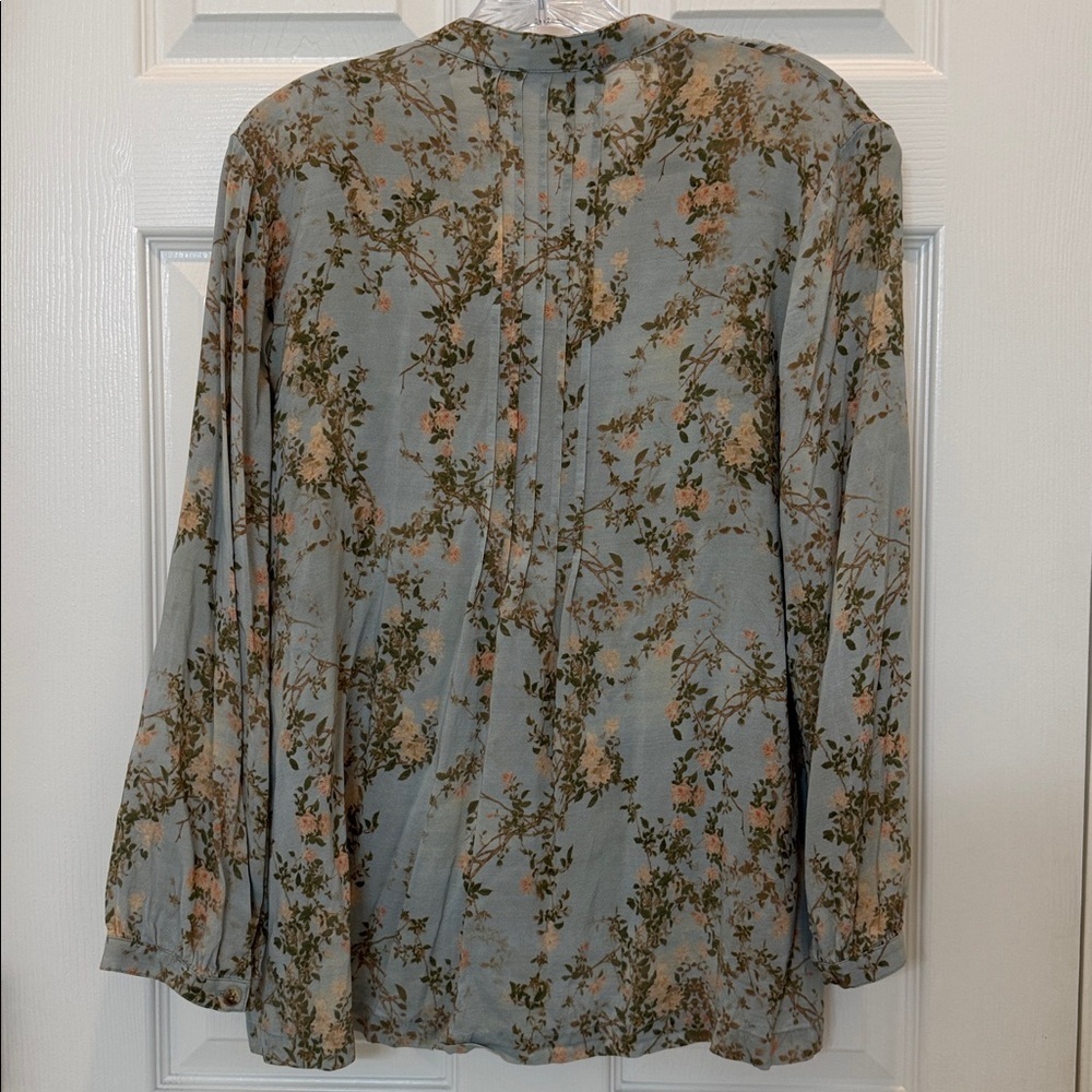 Peruvian Connection Floral Pleated Blouse Size Small - Picture 3 of 7
